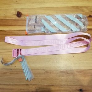 Off-white pink industrial belt